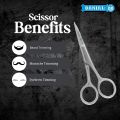 Professional Men's Barber Tool for Small Mustache, Beard Scissor, Stainless Steel Beard Trimming Scissor For Hair Care Grooming Tool, Professional Scissors Hair Cutting Scissor - Small Travel Facial Hair Scissor for Eyebrows, Nose, Moustache, Beard. 