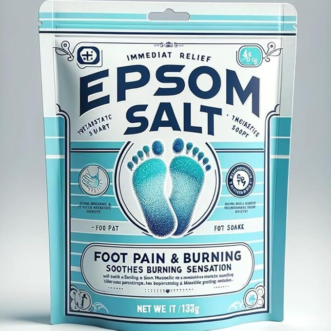 Epsom Salt 500g for Pain Relief and Relaxation, Guaranteed Relief for Foot Pain, Swelling & Soreness Luxury Bath Salt for Women and Men, 100% Pure Magnesium Sulphate