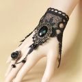 Gothic Red Rose Lace Bracelet for Women Punk Black Lace Bracelet Girls Halloween Jewelry All Saints' Day Gift Hand Accessories Fleursbiy. 