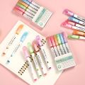 6 psc Multi-colored Drawing Curve Pen Funny Pattern Outline Marker Pen Hand Copy Account Curve Pen Quick Dry Mark Notes Painting Highlighter DIY Card Marker Pens Quick Dry Mark Notes Painting Highlighter. 