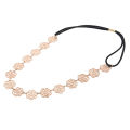 Hot Lovely Metallic Sweet Lady Hollow Rose Flower Elastic Hair Band Headband - Gold. 