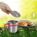 Camping Cup Tea Cup Portable with Lid Camping Mug 448ml Capacity Metal Cups Stainless Steel Coffee Mug for Backpacking Travel Touring Hiking. 
