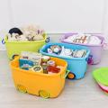 Aqua Multipurpose Plastic Storage Box -  Basket Kids Toy Box With Lid Handle and Wheel Moveable - Storage Container - Decorative Design Plastic Storage Box for Toys Clothes - Organizer Children Thicken Snack Books Organizer. 