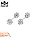 Carat Ear Studs Screw Back Dazzling Cubic Zirconia Female Stud Earrings. 