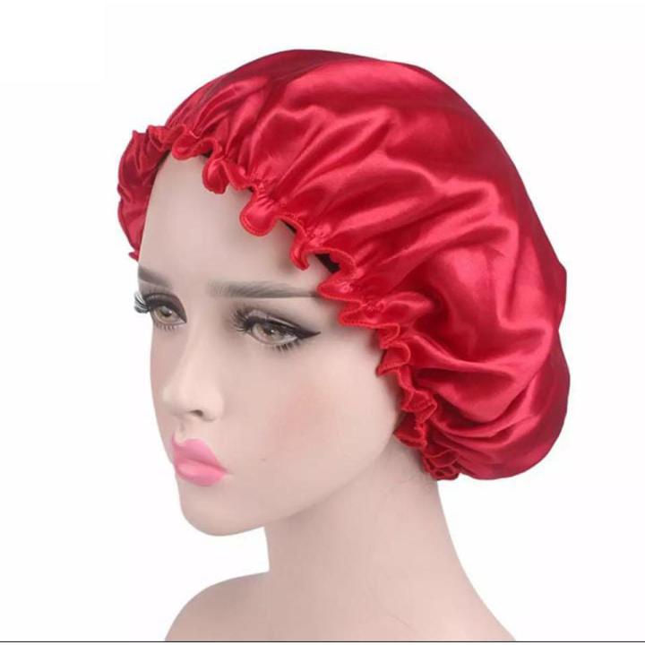 Silk%20Satin%20Night%20Sleep%20Cap%20Hair%20Bonnet%20Hat%20Head%20Cover%20WiBand%20Adjust%20Elastic%20-%20Image%202