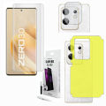 Infinix Zero 30 4G UV Glass Liquid Glue Tempered Glass Screen Protector + Back Jelly Protector Soft Hydrogel Film + Back Camera Glass Flexible 9H Gorilla Lens For infinix zero30 - Transparent. 