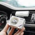 Solar Car Dashboard Air Freshener (GREY) Mini Rotating Air Conditioning Decorative Aromatherapy Perfume Diffuser- Lasting Lavender Fragrance Perfume Decoration Revolving AC Fan-White. 