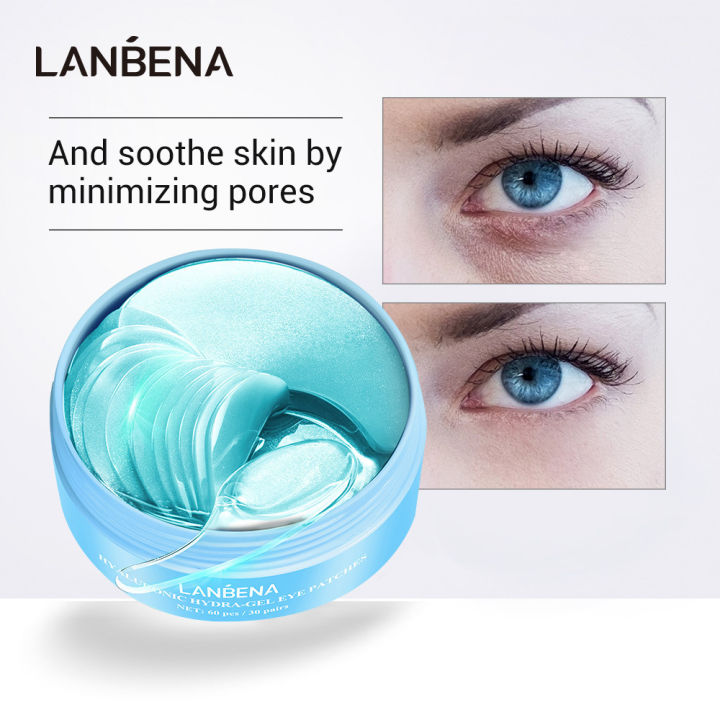 LANBENA Blue Bena Hydrating Lady Hyaluronic Acid Eye Mask New Version 60pcs30 Pairs