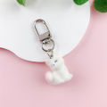 3D Cartoon Fox Pendant Keychain Flocking Lovely Animal Phone Lanyard Key Ring MJ. 