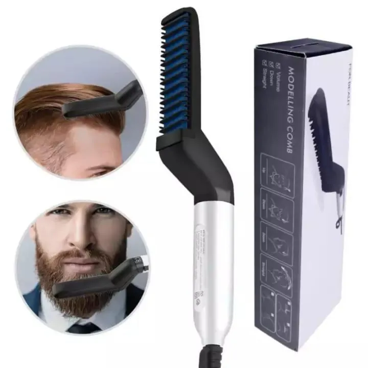 Multifunctional Hair Comb Brush Beard Straightener Hair Straighten Straightening Comb Hair Curler Quick Hair Styler For Men Daraz.pk