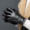 Men's Gloves Black Winter Mittens Keep Warm Touch Screen Windproof Driving Guantes Male Autumn Winter PU Leather Gloves Business. 