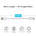 VOKOO Short Charging Cables [5 Pack 8 inches] BUENTEK Nylon Braided USB Cable Sturdy Charging Cord Compatibility with i OS System Device - Silver. 