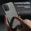LEEWINDA For Samsung Galaxy A73 5G Phone Case,Luxury Leather Skin Sensing Magnetic Car TPU Wrap Back Cover. 