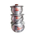 Pot Set Aluminium Baby Bell Pot Set - 3 Pcs - Silver Degchi Set Bowl pot with Lid Cover Stock Donga 3 Piece Set with Lids (Handi Set) Metal Finish ہینڈسیٹ ڈیگی سیٹ. 