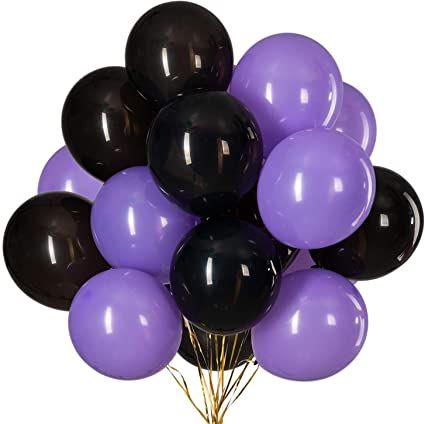 Purple & Black 80 Latex Balloons Pack For Birthday , Anniversary & Party Decoration and Room Decoration