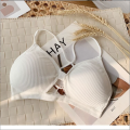 Teenage Girls Underwear Cross Hollow Small Suspenders Without Steel Ring Bra Threaded Elastic Wrap Bra. 