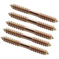 M8 x 70mm Double Ended Wood to Wood Furniture Fixing Dowel Screw 5Pcs. 
