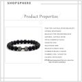 ShopSphere Black Dumbbell Bracelet Gym Bros Bracelet Volcanic Stone Adjustable Natural Stone Beads Bracelet Fitness Barbell Jewelry for Men. 