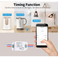 220V Smart WIFI+RF remote control AC switch 10A 2200W 1ch 1gang Home automation 433mhz support timer & schedule, inching mode-push button mode google assistan amazon alexa. 
