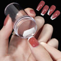 VADHARYA Transparent Nail Stamper with Scraper 2pcs Jelly Silicone Stamp for French Nails Manicuring Kits Nail Art Stamping Tool Set. 