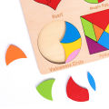 Kids Wooden Colorful Tangram Jigsaw Puzzles DIY Intelligence Development Toy. 