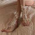 Superman Ruoias Stockings Lingerie Lace-up Lace Hollowed-out Socks Women Underwear Accessories Lace Temptation Close-fitting Foot Cover. 