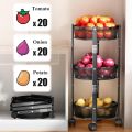 Wheel Tire Rotating Vegetable Shelf Organizer Kitchen Rotating Multi-Layer Kitchen Shelf Rotating Vegetable Rack on Wheels Floor Standing Layer Rack Fruit Basket. 