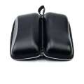 Doctord leather hard shell black shock-absorbing sunglasses holder folding travel backpack sturdy zipper glasses case reading organizer. 
