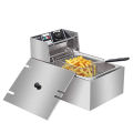 6 Liter Professional Stainless Steel Electric Deep Fryer Single Tank Chips Fish Broast Nuggets Samosa Fitters Frying Machine Commercial Chicken French Fries 6L Oil Electric Deep Fryers. 