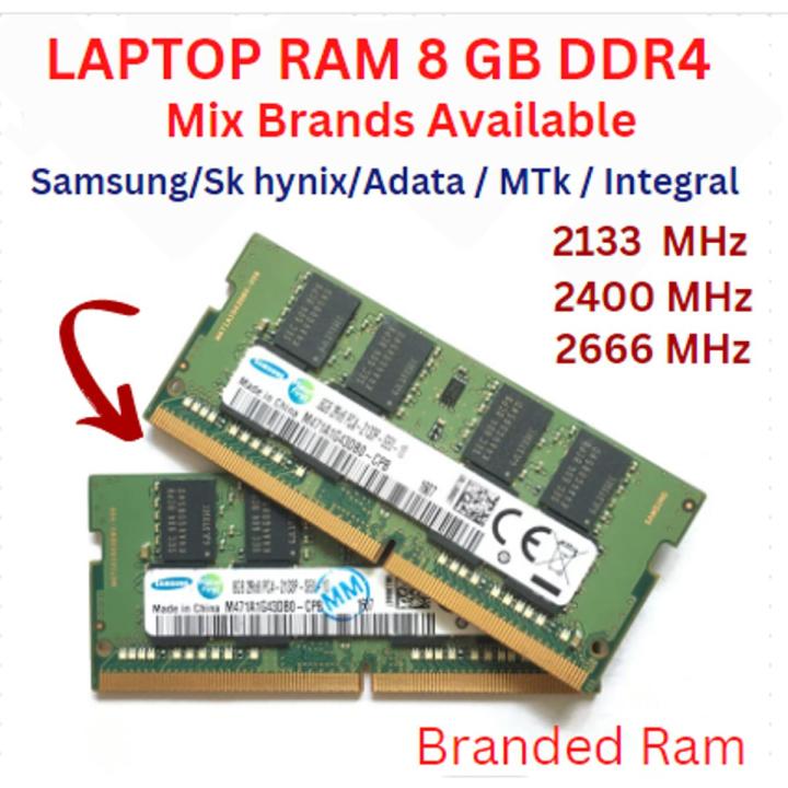 8gb Ram DDR4 for Laptop Multi Brands 2133 MHZ 2400 MHZ 2666 MHz Available