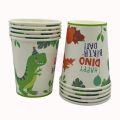 DINOSAUR THEME PAPER CUPS - PACK OF 10 PAPER CUPS - DINOSAUR CUPS. 