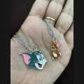 Tom and Jerry Locket Necklace – Pack of 2 Cartoon-Inspired Jewelry for Kids, Teens & Fans. 