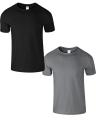 Mens Black Charcoal Plain Cotton T-shirt Pack of 2 T shirt Adult Boys Top Tee. 