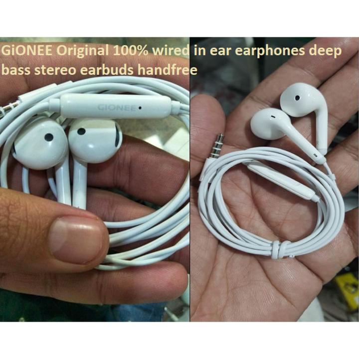 GiONEE Original 100% wired in ear earphones deep bass stereo earbuds handfree