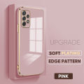 For Samsung A72 5G Soft Original Square Edge Pattern Casing Plated Phone Shell Luxury Plating Soft Phone Case. 