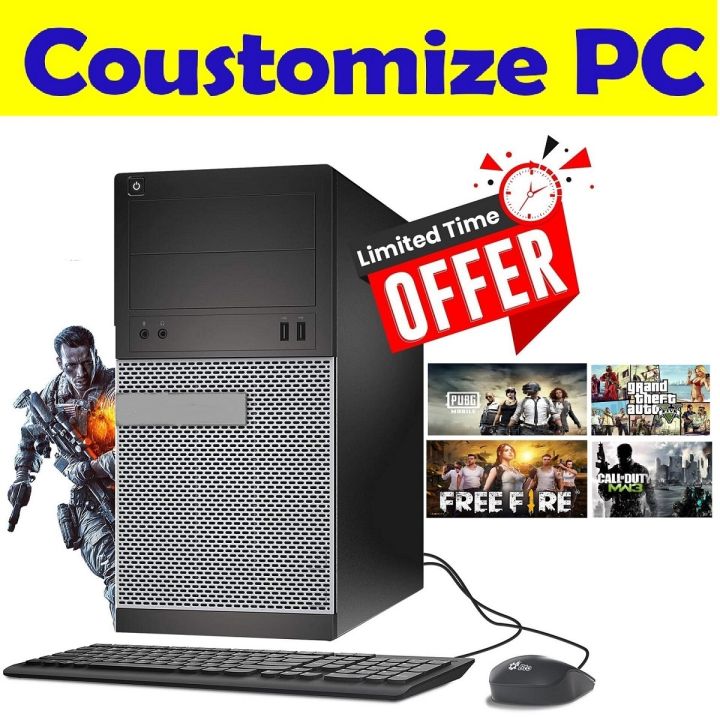 OptiPlex 790  Tower Gaming PC Intel® Intel® Core™ i7-2600 Processor 2nd Generation 8GB RAM 1TB Hard - 2GB Graphic card - GTA 5 & PUBG or Call Of Duty Games Installed