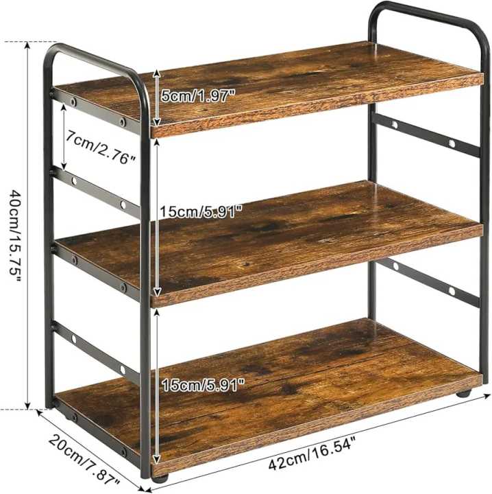 3 layer Rack Shelf Organizer \ Wooden Shelf rack for kitchen | Daraz.pk