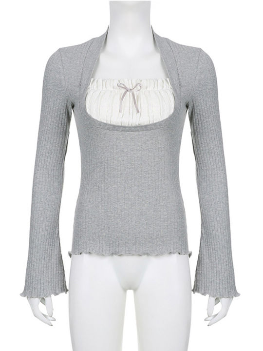 y2k%20Lace%20Patchwork%20Two%20Piece%20T-shirt%20Flare%20Long%20Sleeve%20Tops%20Spring%20Casual%20Kawaii%20Clothes%20Korean%20Shirt%20-%20Image%207