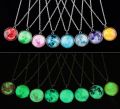 Glow in the Dark Moon Pendant Necklace. 