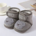 Thick Warm Baby Shoes Cute Bear Winter Coral Fleece Boy Girl First Walkers Soft Sole Plush Anti-Cold Baby Shoes. 