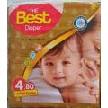 BEST BABY DIAPER SIZE 4-NO LARGE 9-14KG (80-PCS PACK). 
