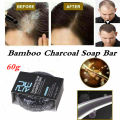 60g Gray White Hair Color Dye Treatment Bamboo Charcoal Clean Detox Soap Bar Black Hair Shampoo Shiny Hair Scalp Treatment BruberryBeD. 
