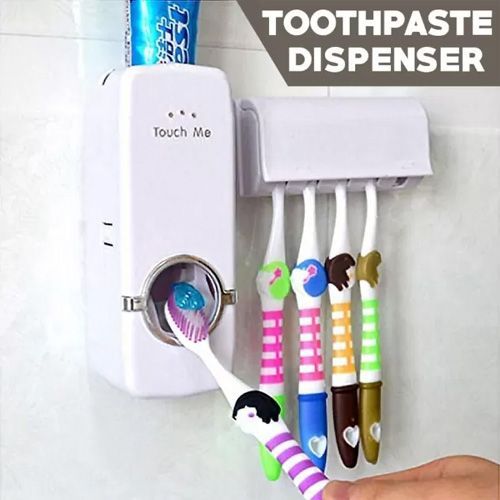 Toothpaste%20Dispenser%20&%20Brush%20Holder%20-%20White%20%5BHigh%20Quality%5D%20Toothpaste%20Dispenser%20and%20tooth%20brush%20holder%20Toothpaste%20Dispenser%20automatic%20For%20Homes%20And%20Bathrooms%20white%20Automatic%20Toothpaste%20Dispenser%20&%20Toothbrush%20Holder%20-%20Image%202