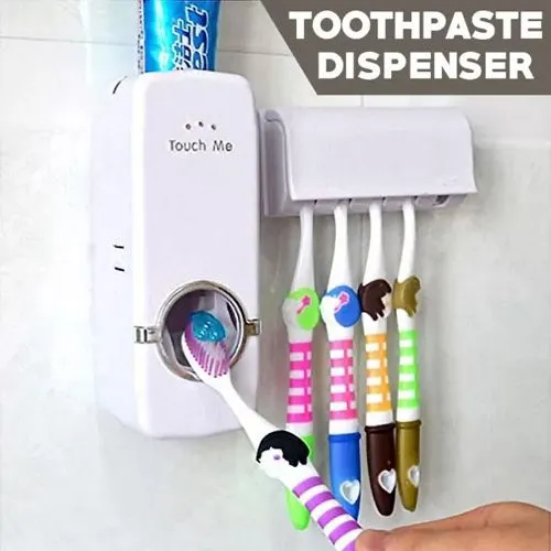 Toothpaste%20Dispenser%20&%20Brush%20Holder%20-%20White%20%5BHigh%20Quality%5D%20Toothpaste%20Dispenser%20and%20tooth%20brush%20holder%20Toothpaste%20Dispenser%20automatic%20For%20Homes%20And%20Bathrooms%20white%20Automatic%20Toothpaste%20Dispenser%20&%20Toothbrush%20Holder%20-%20Image%202