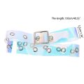 Fashion Transparent Women Belt Holographic Waistband Clear Waist Belt Metal Pin Buckle Laser Waist Belts for Women Belt. 