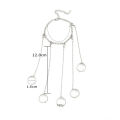 Y760 Punk Geometric Silver Color Chain Wrist Bracelet for Men Ring Charm Set Couple Emo Fashion Jewelry Gifts. 