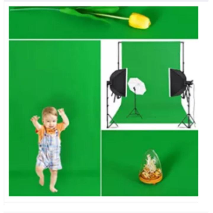 5 x 18ft Chromakey Professional Green Screen Studio Backdrop Ultra Key Green Chroma key Video Removing VFX Background with Adhesive Wall Clips no need Stand For Studio