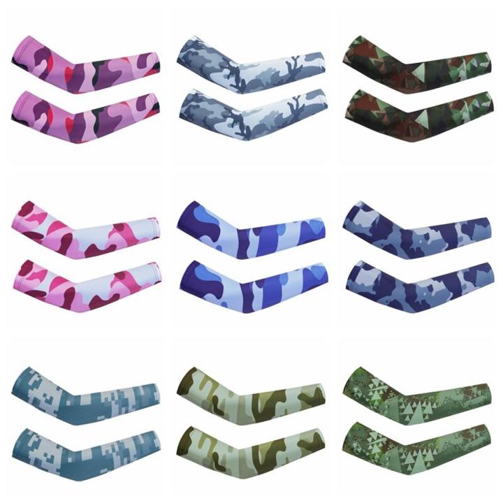 【KuaKe Mall】Fietsen Arm Sleeve Warmers Mannen Vrouwen Uv-bescherming Running Arm Basketbal Elleboog Fitness Camouflage