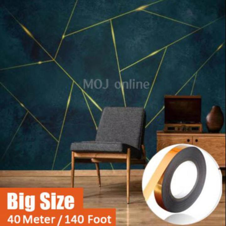 40 Meter Wall Sticker Gold  Foil Line Peel DIY Home and Wall decor
