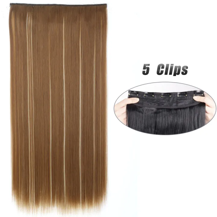 New%205%20clips%20Long%20straight%20hair%20extension%20for%20girls%20and%20women's%20-%20Image%207